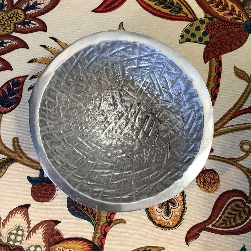 view of inside of bowl with patterned background
