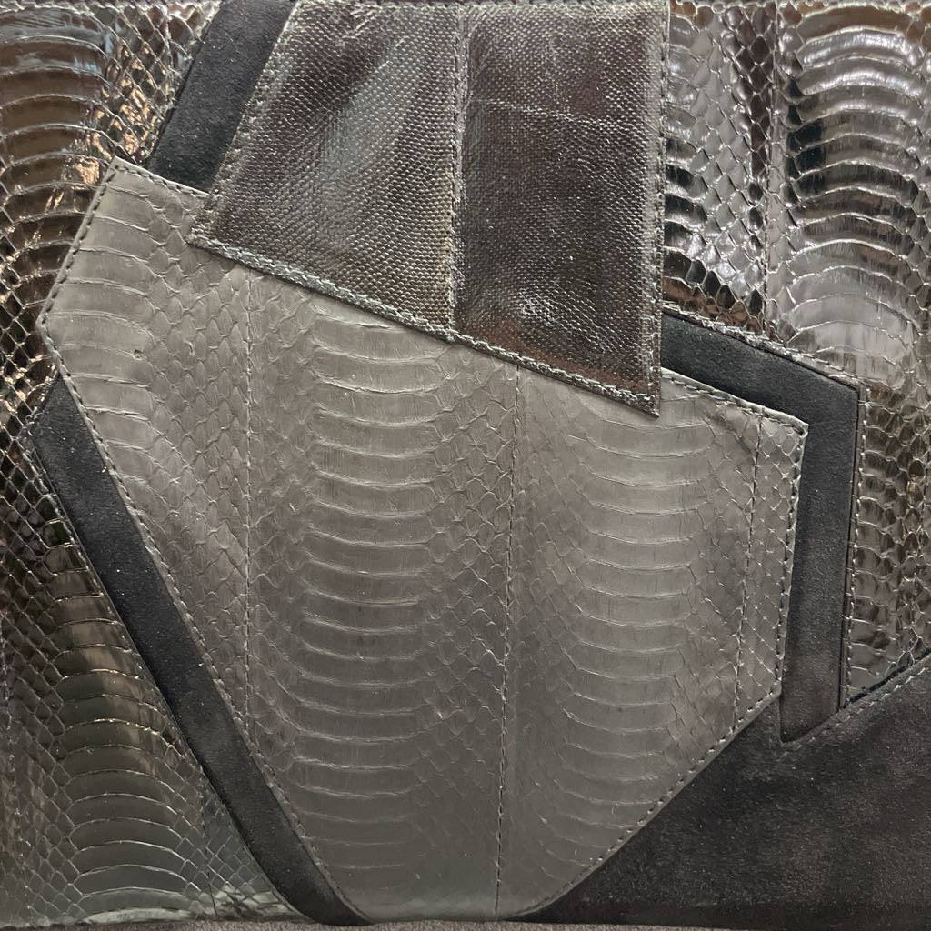 Close-up of a textured bag with geometric pattern