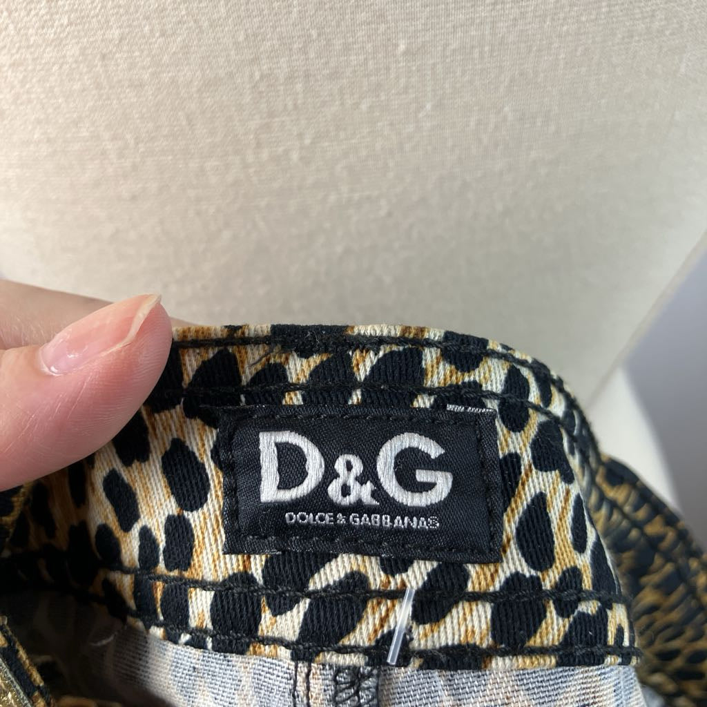 Dolce & Gabbana label on a patterned garment