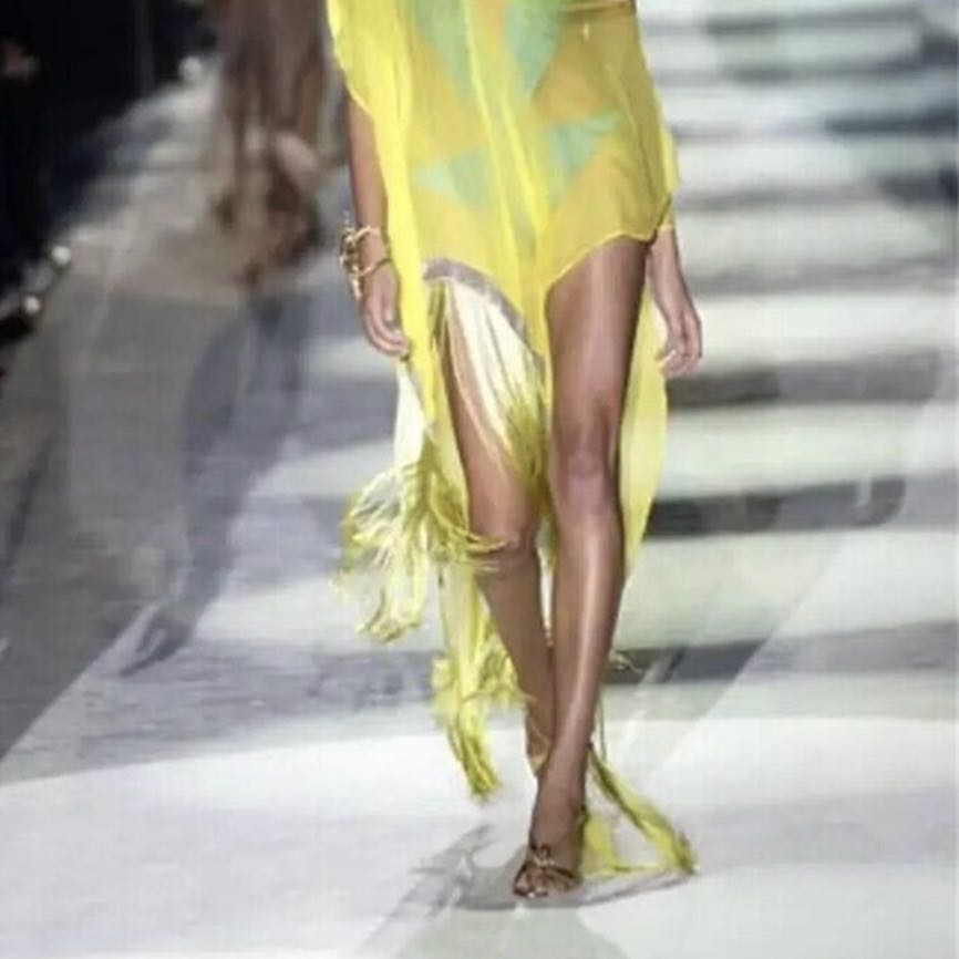 2004 Gucci by Tom Ford Gold Snakeskin Sandals with Metal Green Serpentine Head & Bamboo Stilettos