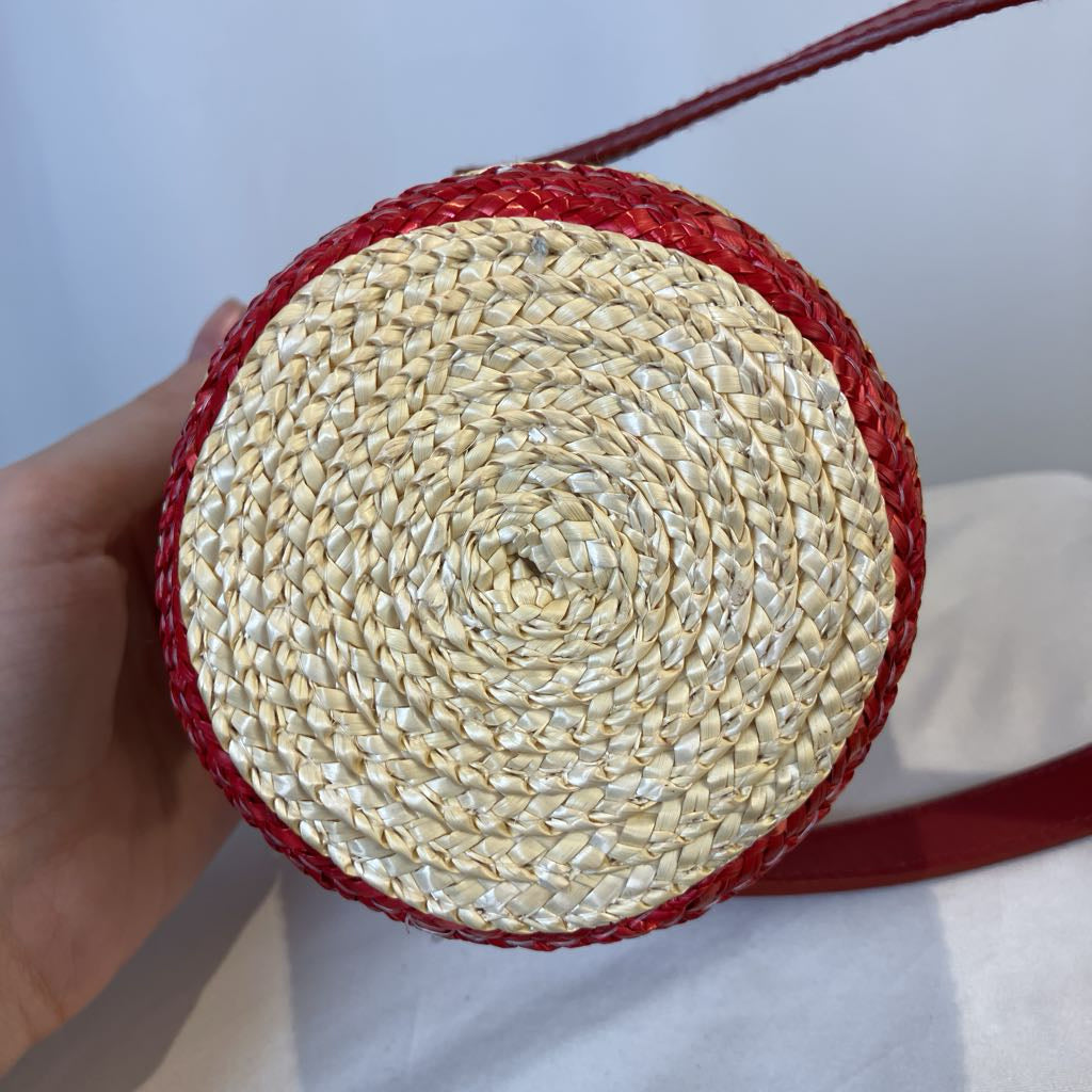 Vintage Lulu Guinness Bowl of Fruit Strawberry Straw Handbag