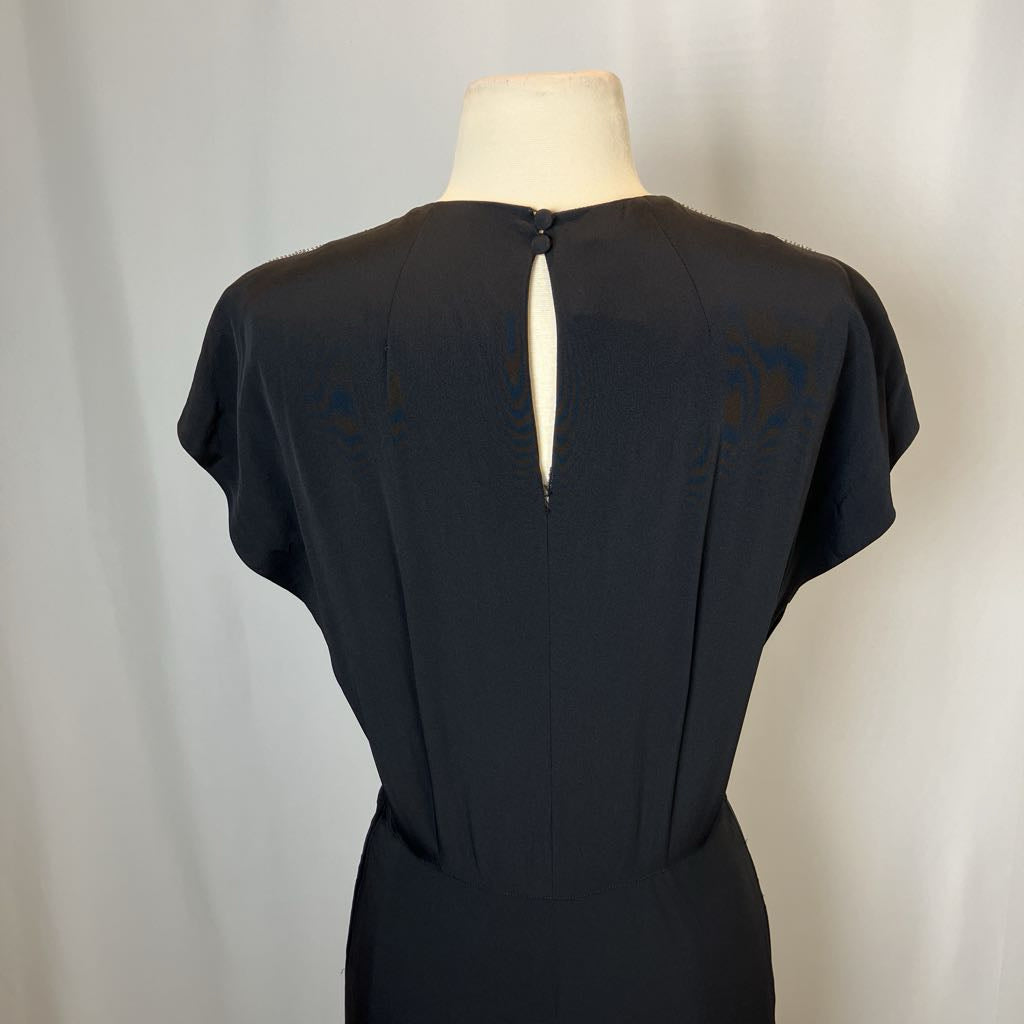 1940s DuBarry Beaded Black Maxi Evening