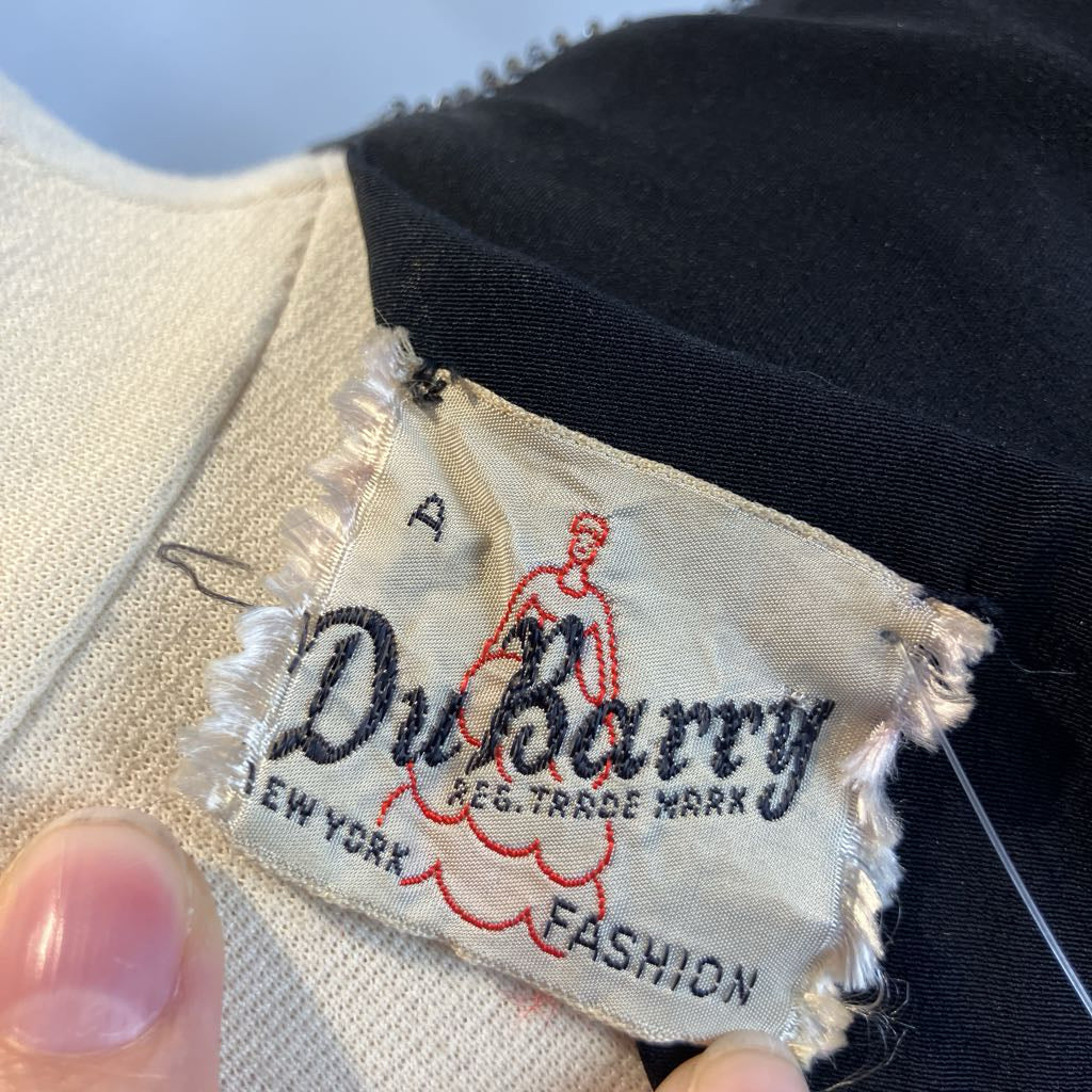 1940s DuBarry Beaded Black Maxi Evening