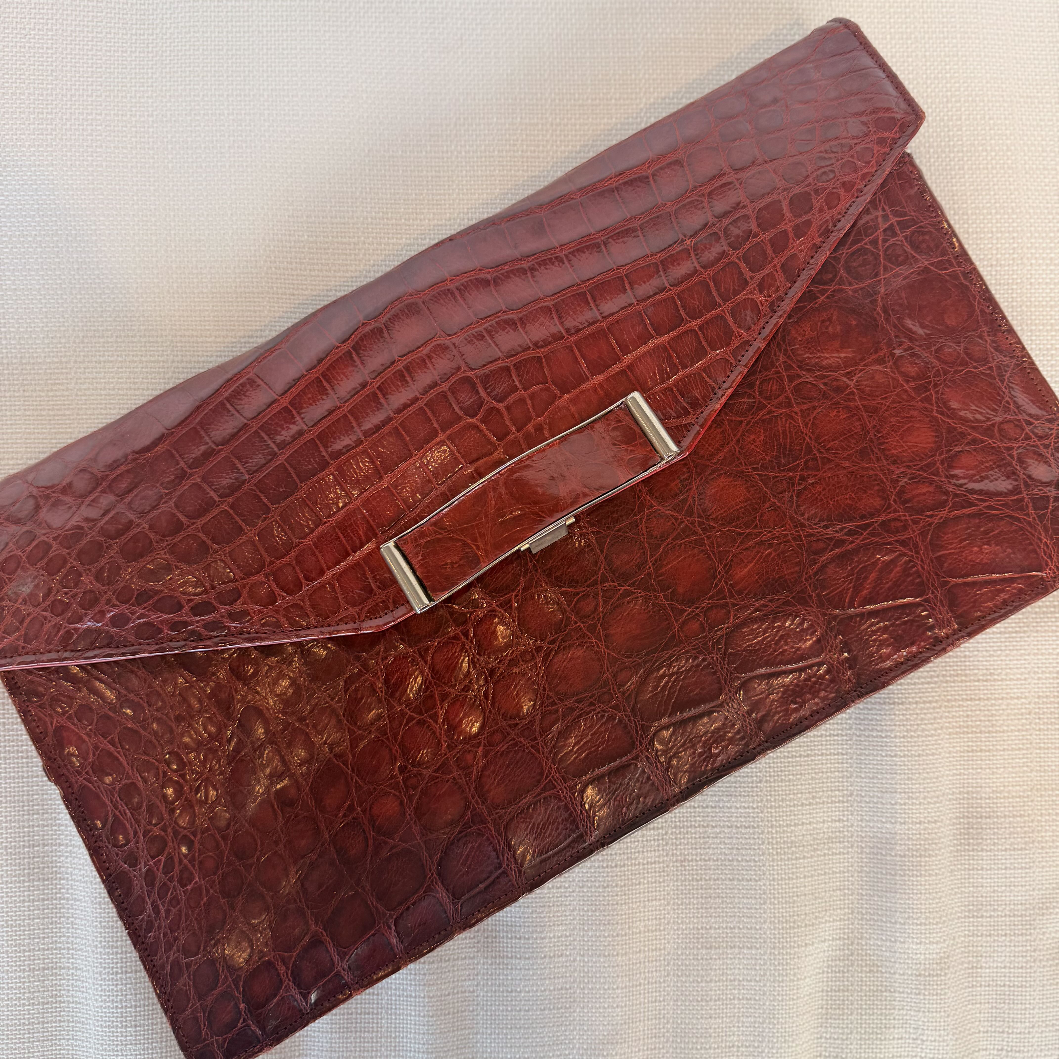 1950s Alligator Envelope Clutch