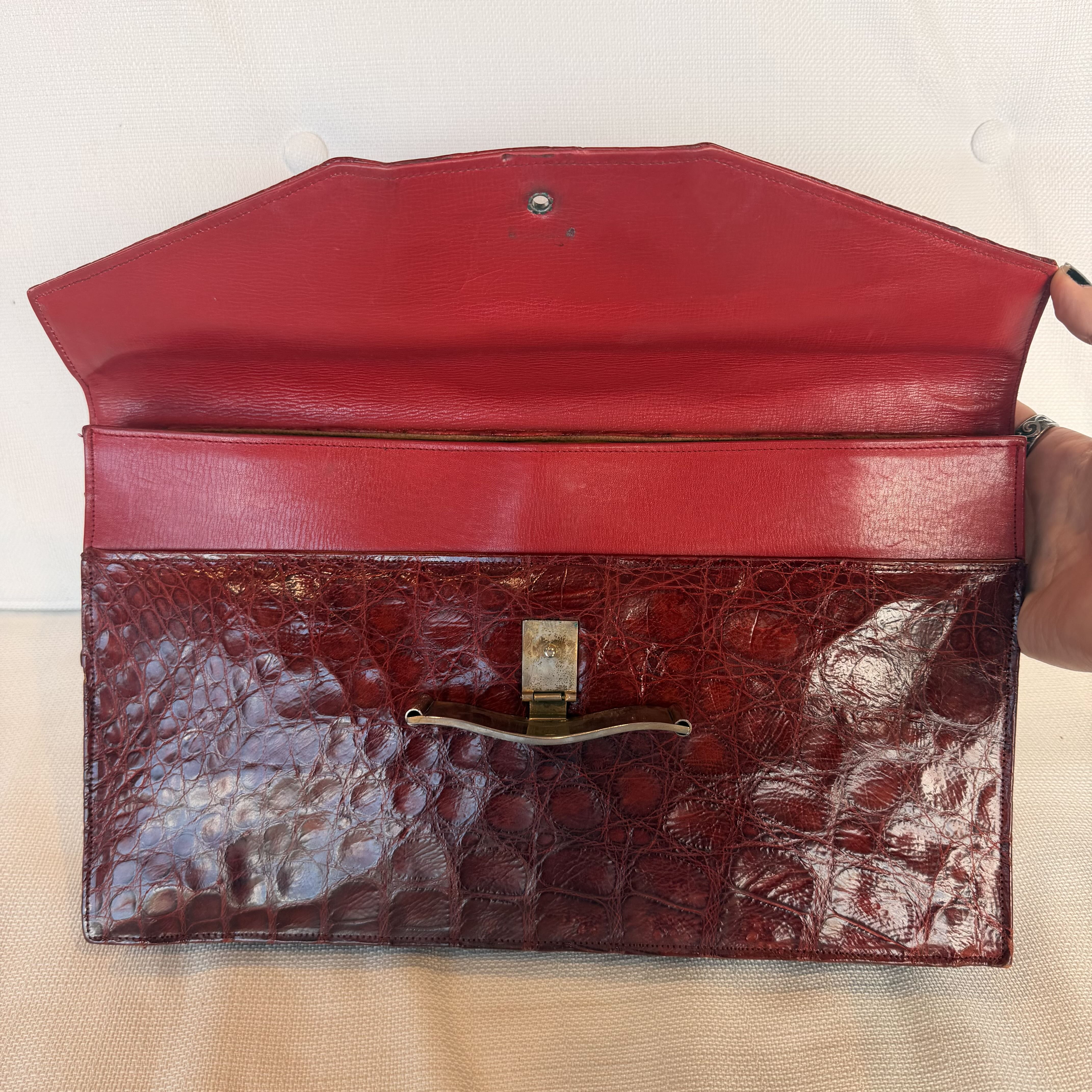 1950s Alligator Envelope Clutch