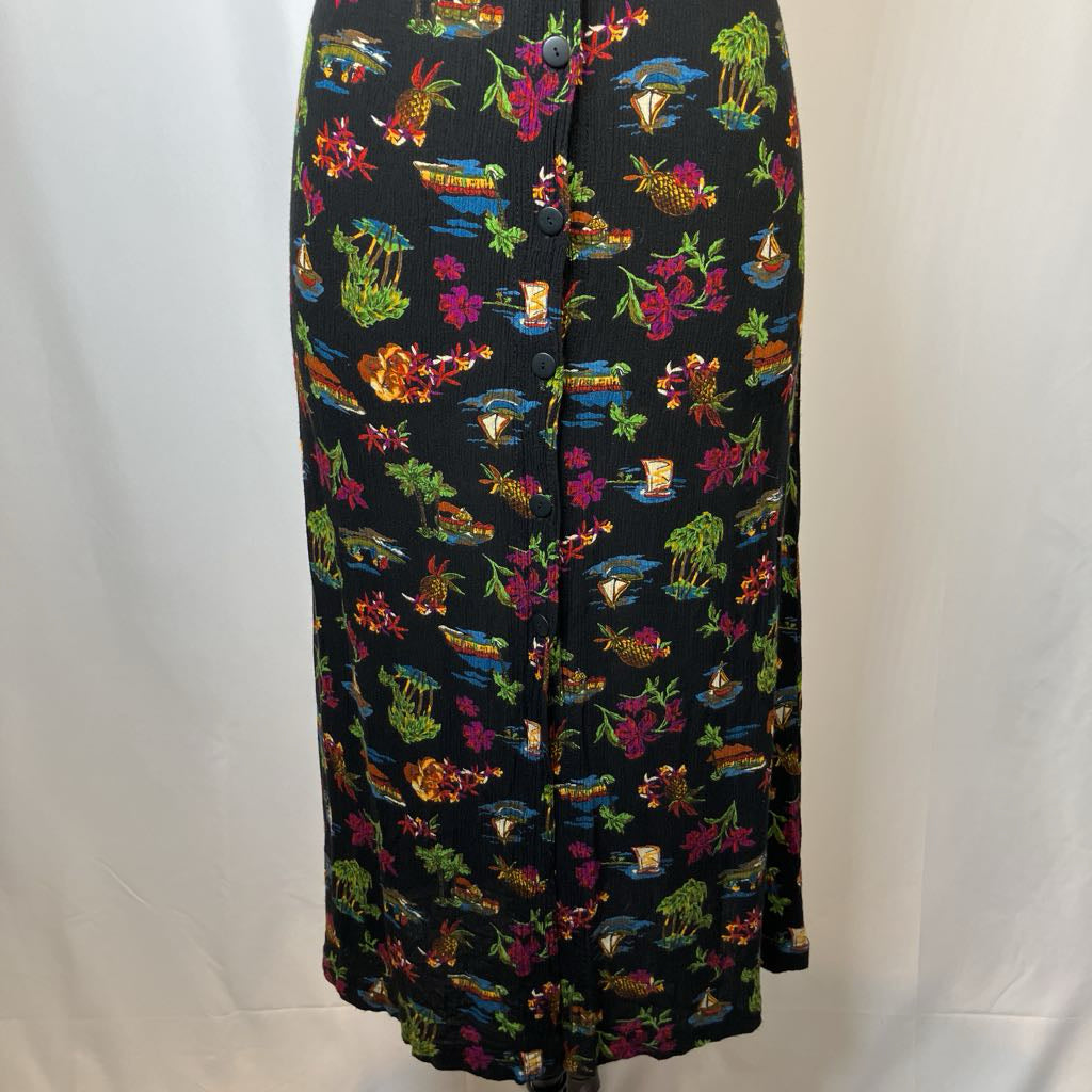 Colorful patterned skirt on a white background