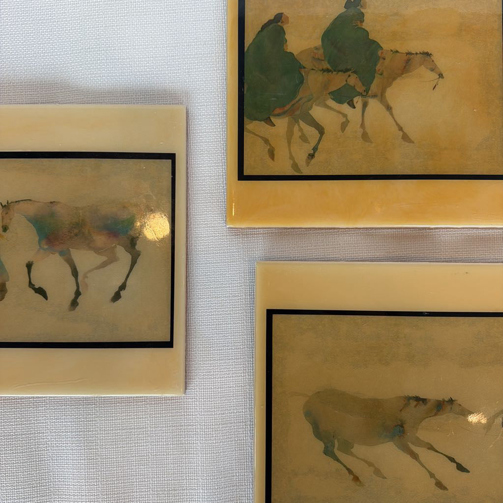 1980's RC Gorman Wall Decor on Italian Tiles - Set of 3