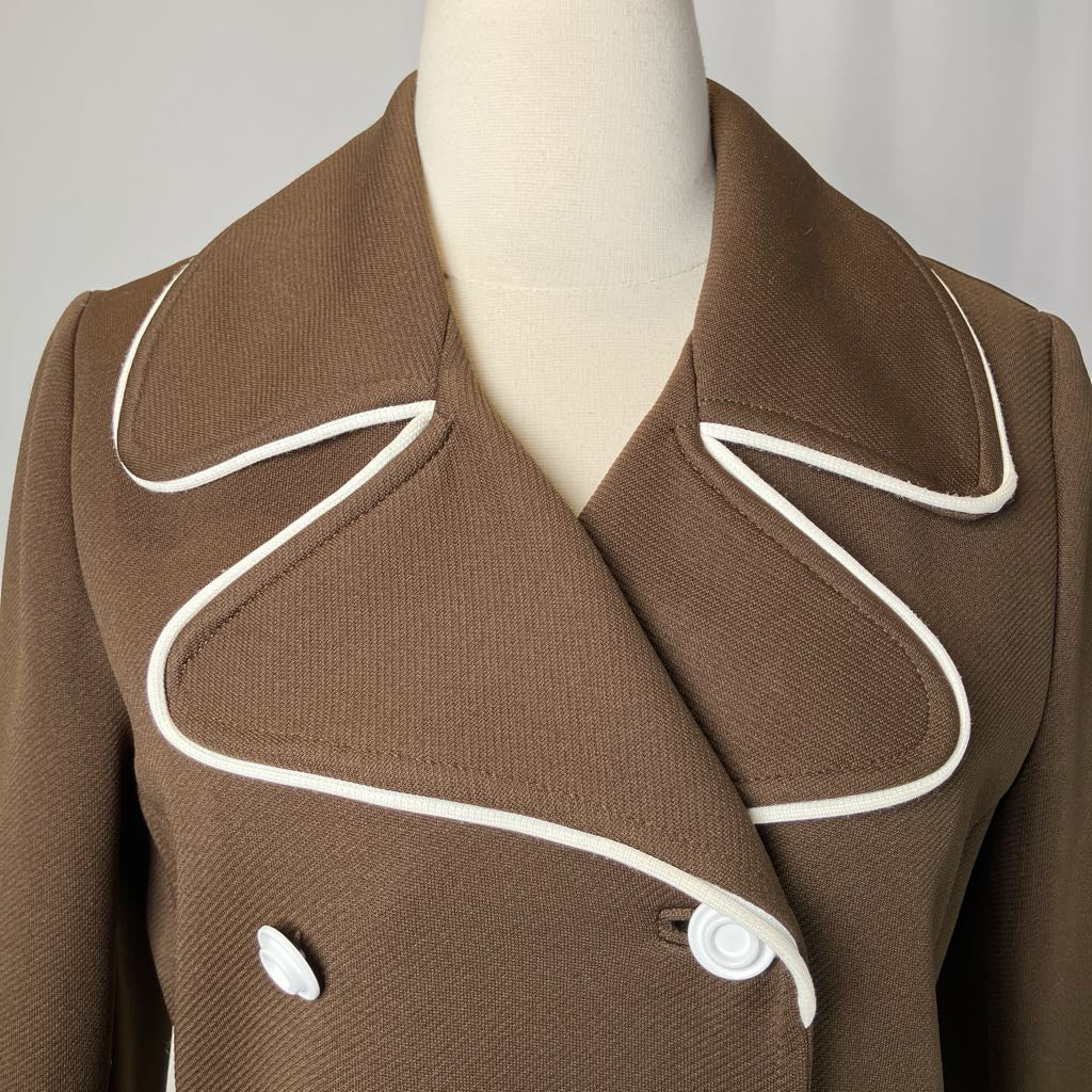 Butte Knit Brown Polyester 60s Vintage Coat