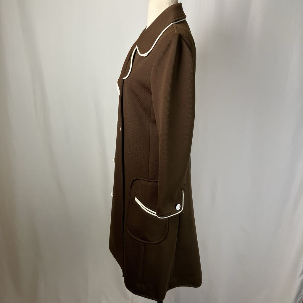 Butte Knit Brown Polyester 60s Vintage Coat