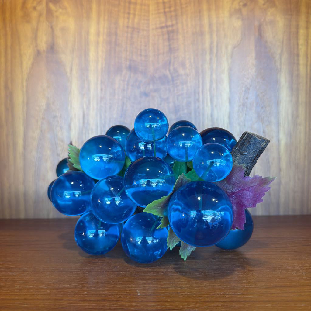 Mid Century 1970s Blue Lucite Grapes