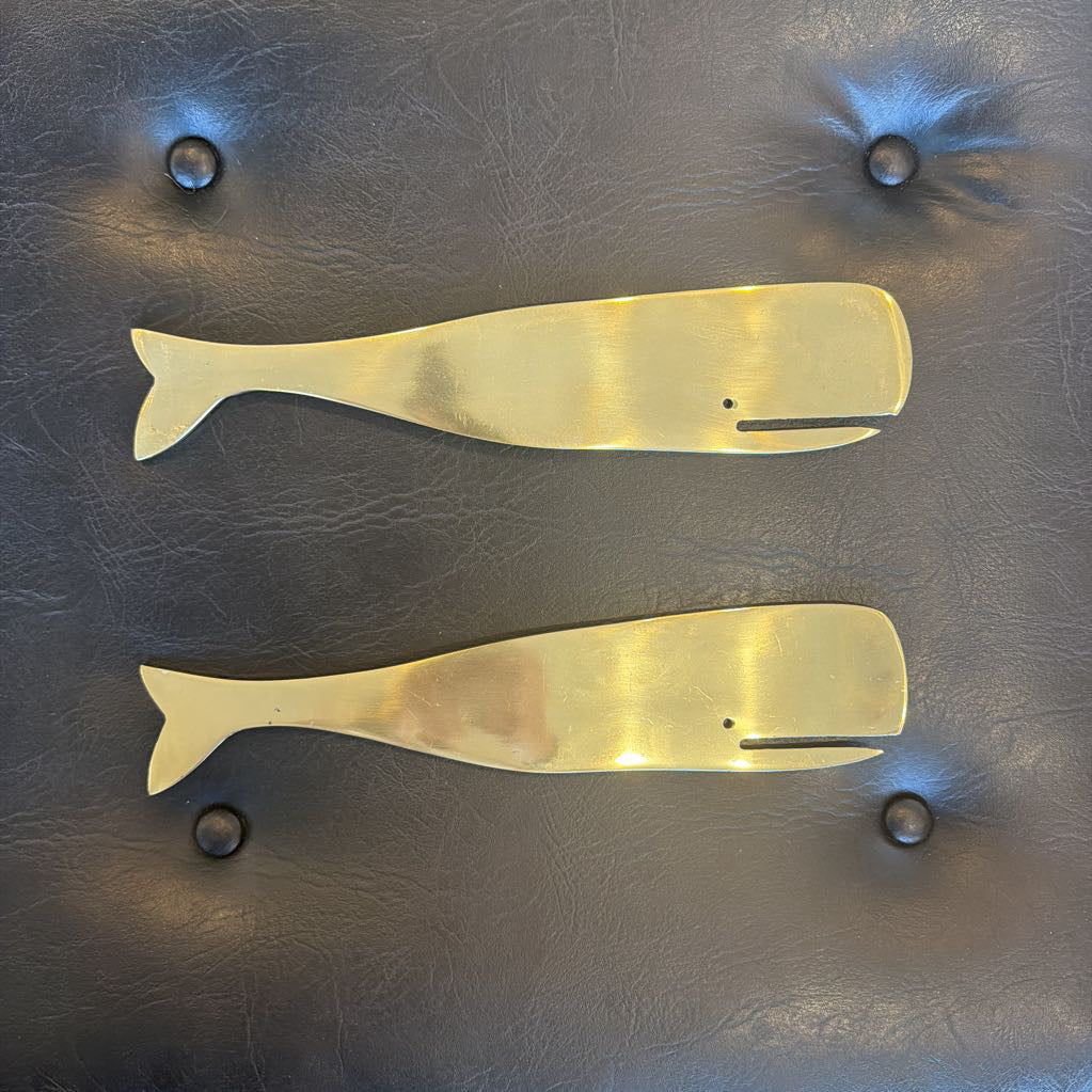 Brass Whale Salad Tongs