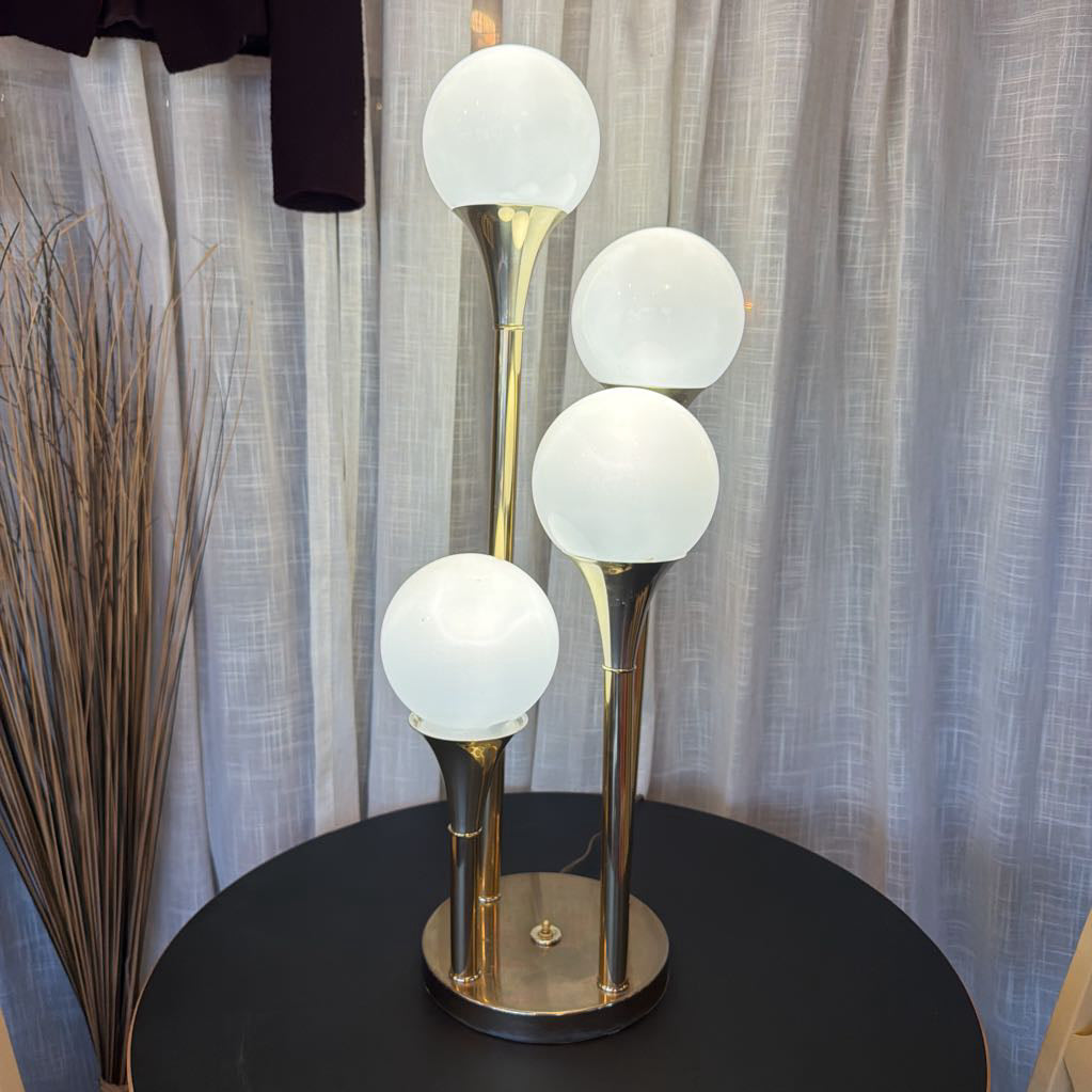 Mid Century Space Age 4 Glass Globe Table Lamp