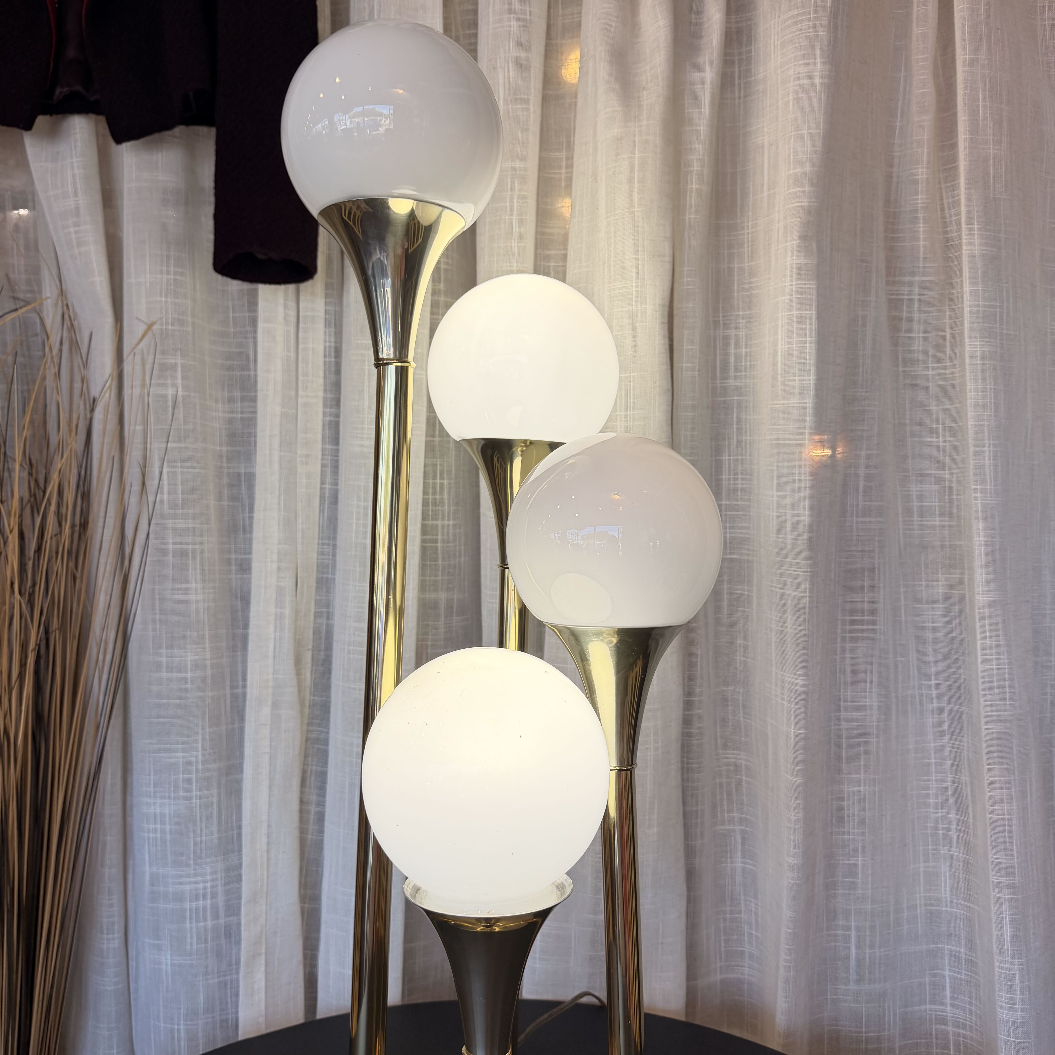 Mid Century Space Age 4 Glass Globe Table Lamp