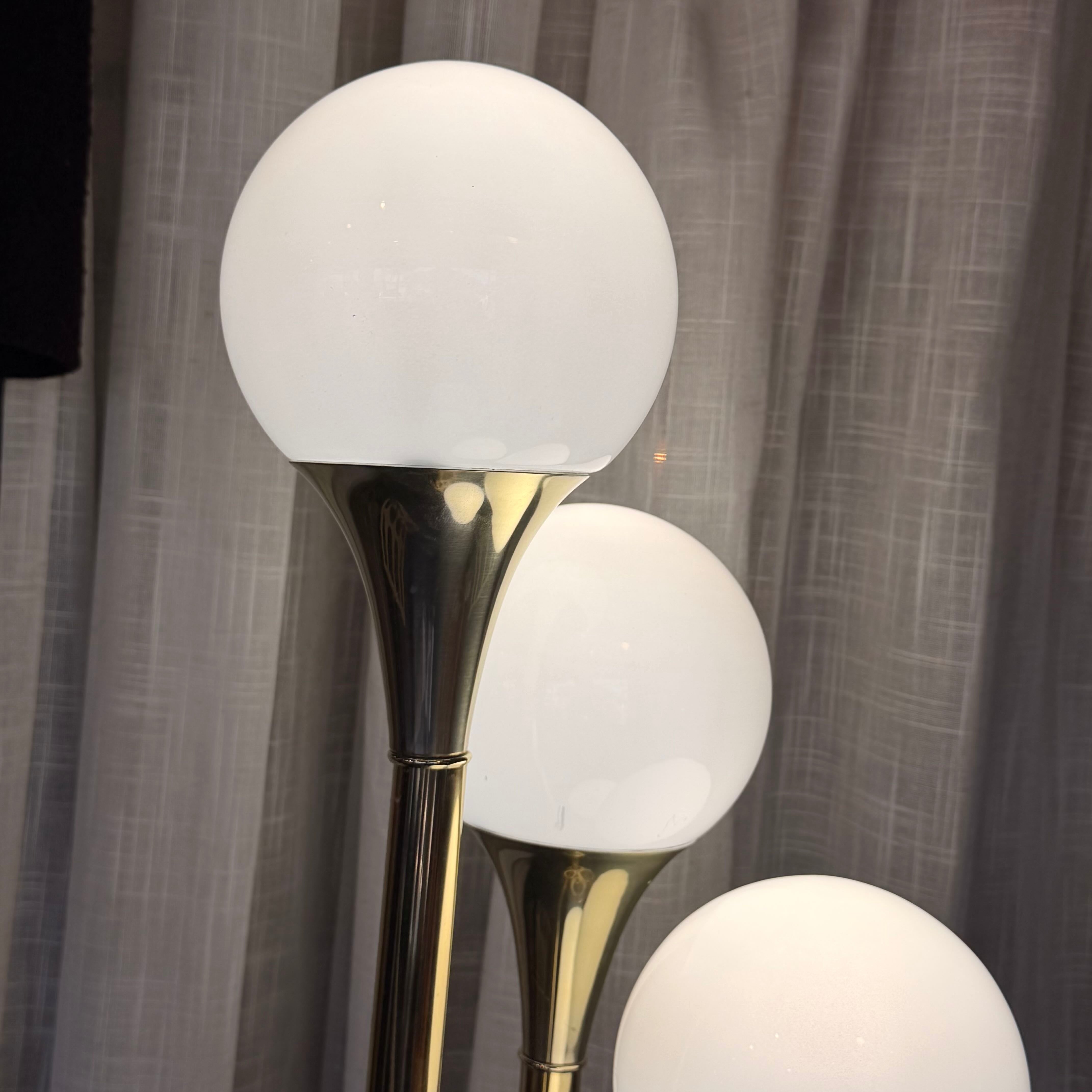 Mid Century Space Age 4 Glass Globe Table Lamp