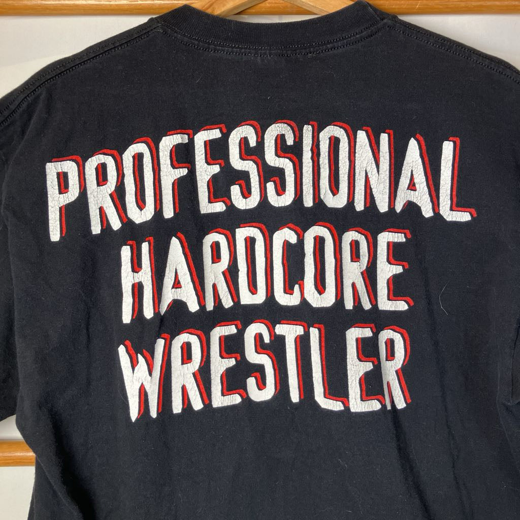 Black shirt with 'Professional Hardcore Wrestler' text on the back