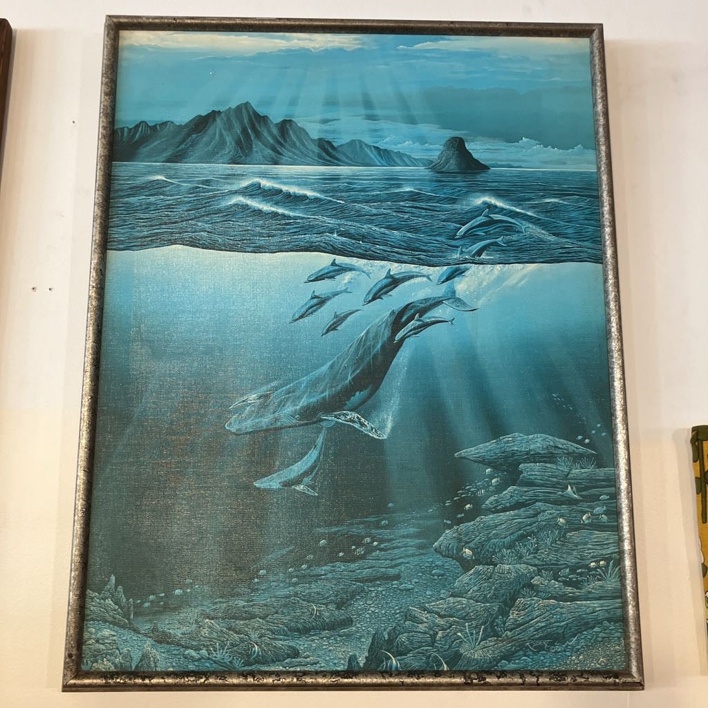 1981 Robert Lyn Nelson Framed Print of Whales