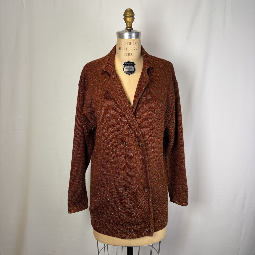Vintage Metallic Bronze Blazer Sweater
