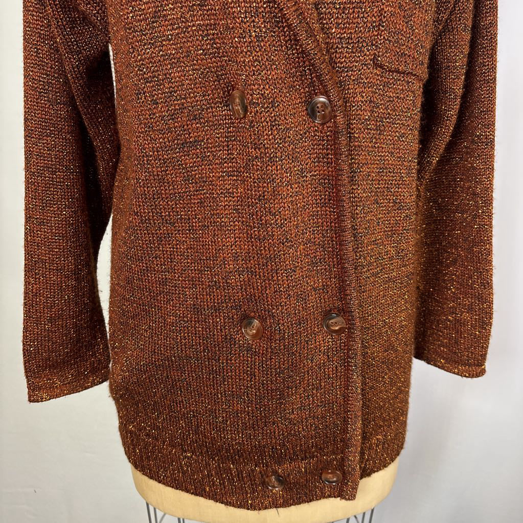 Vintage Metallic Bronze Blazer Sweater
