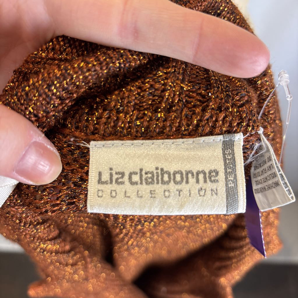 Vintage Metallic Bronze Blazer Sweater