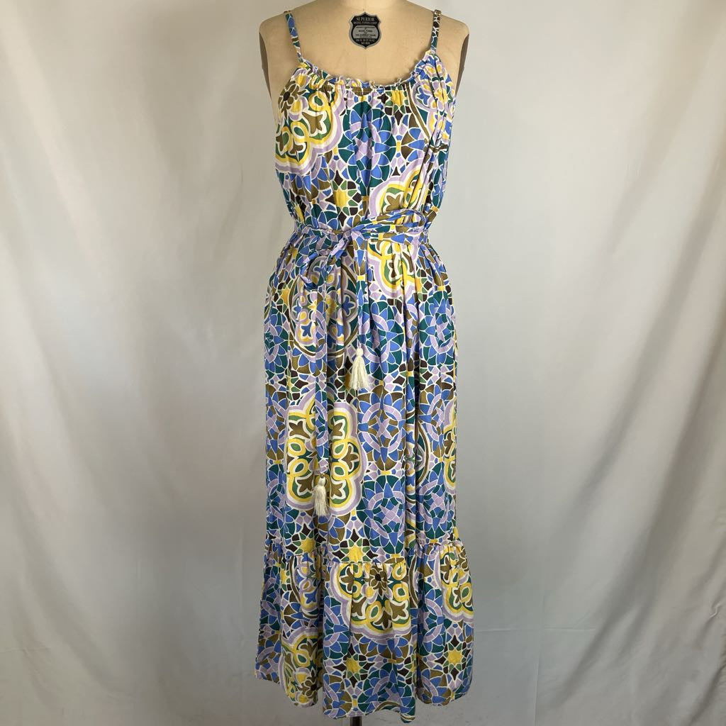 Colorful Spaghetti-Strap Sundress w/ Belt