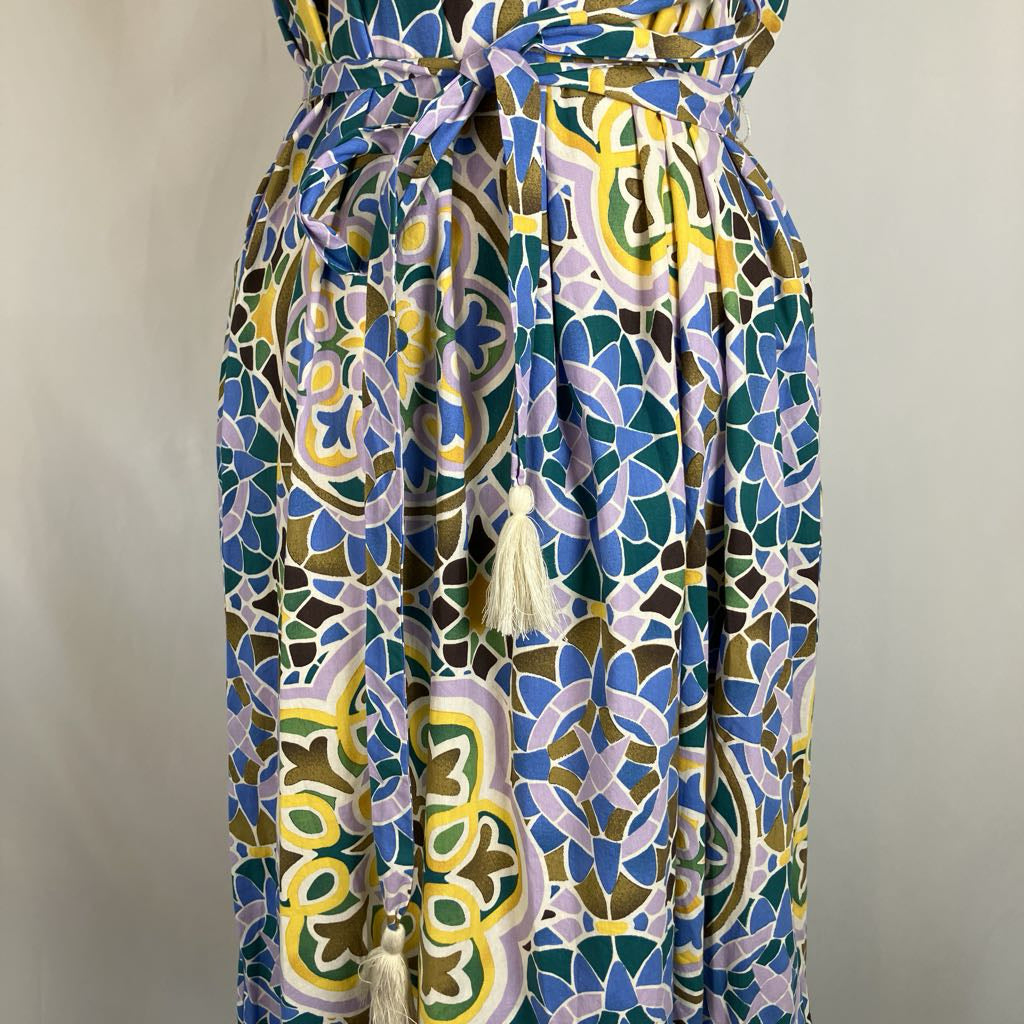 Colorful Spaghetti-Strap Sundress w/ Belt