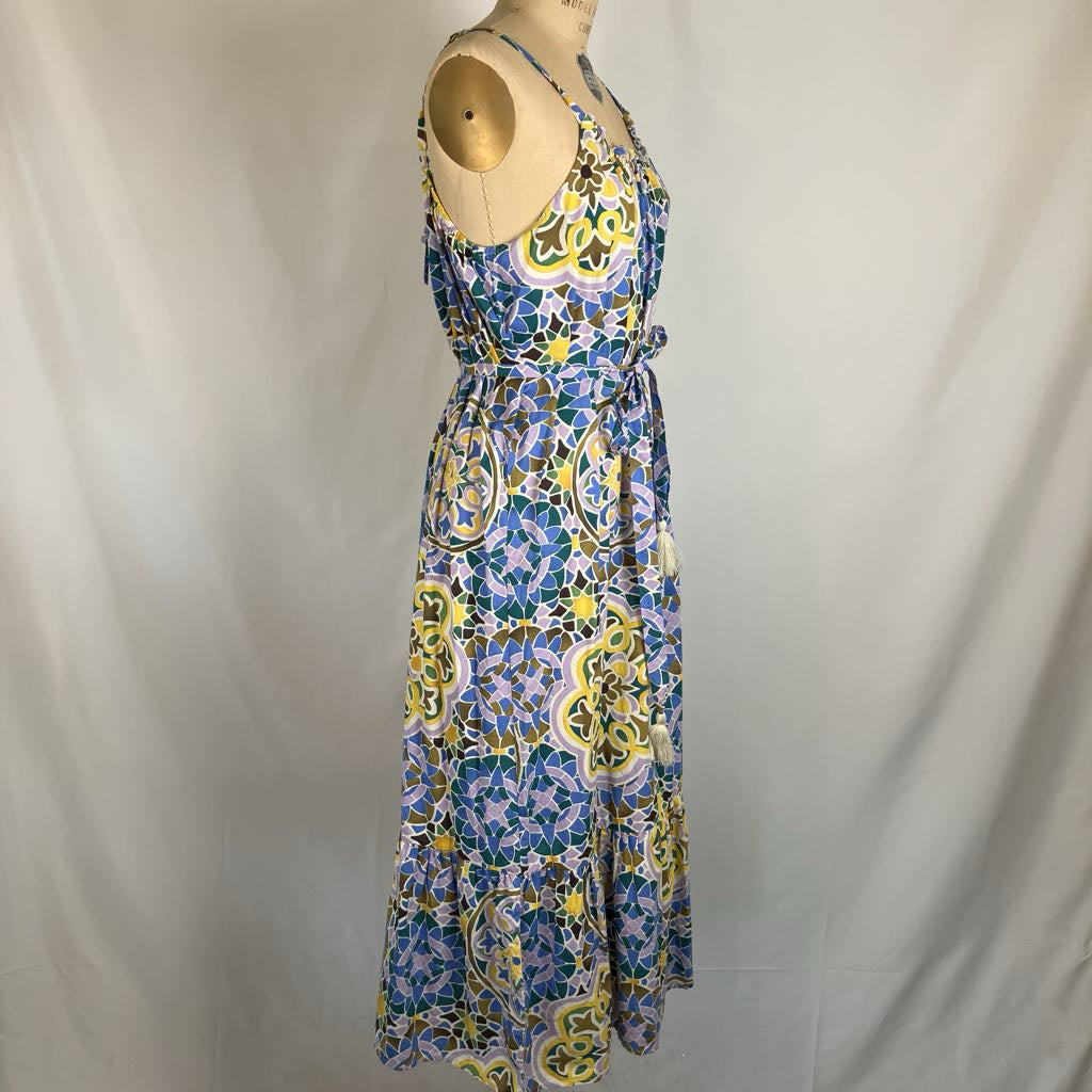 Colorful Spaghetti-Strap Sundress w/ Belt
