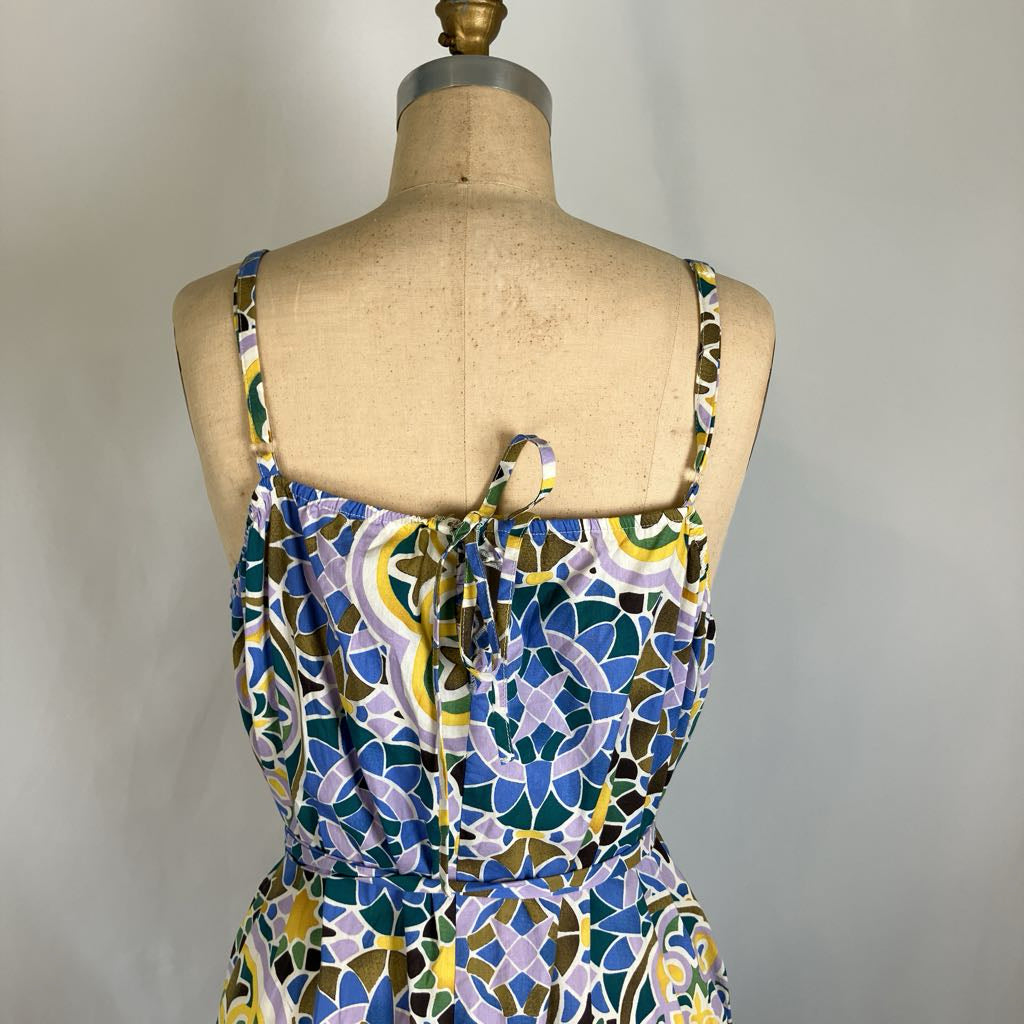 Colorful Spaghetti-Strap Sundress w/ Belt