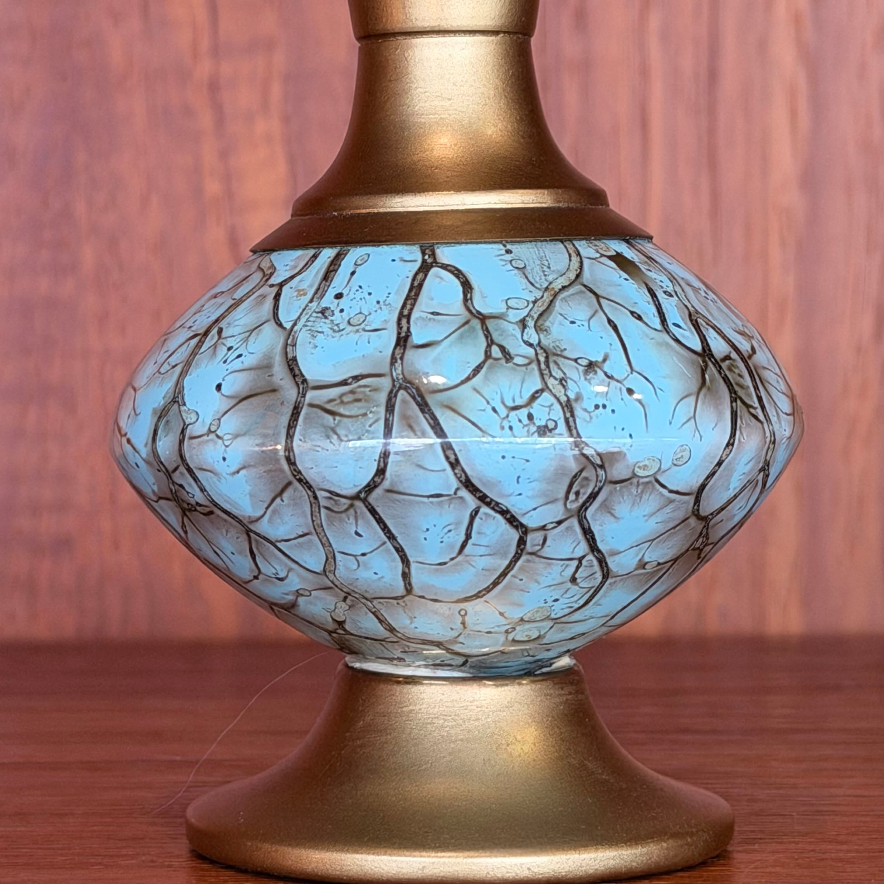Vintage Delft Holland Brass and Ceramic Bud Vase