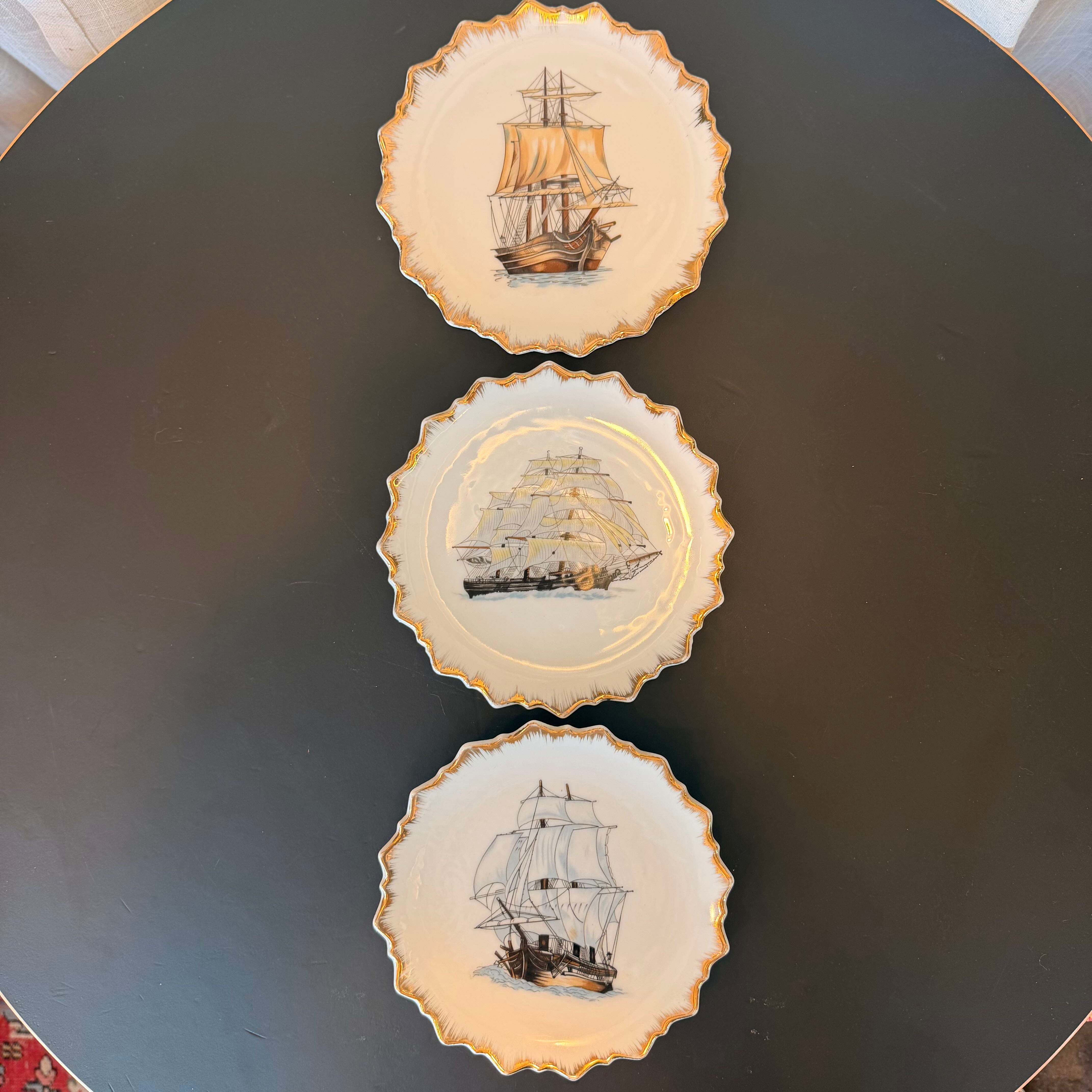 Vintage Sailing Ships Plates | Japan | Set of 3