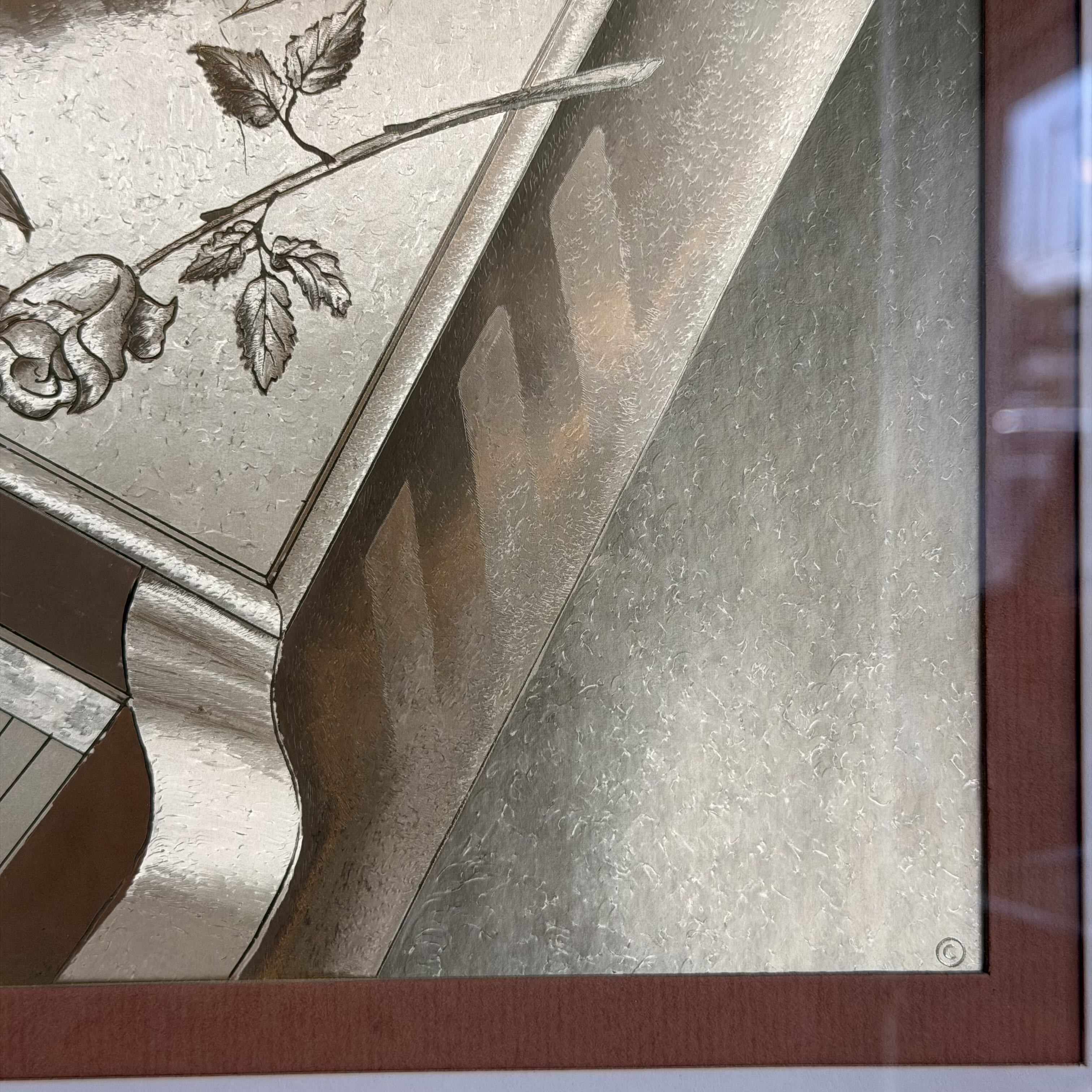 close up of art decor silver bronze illustration