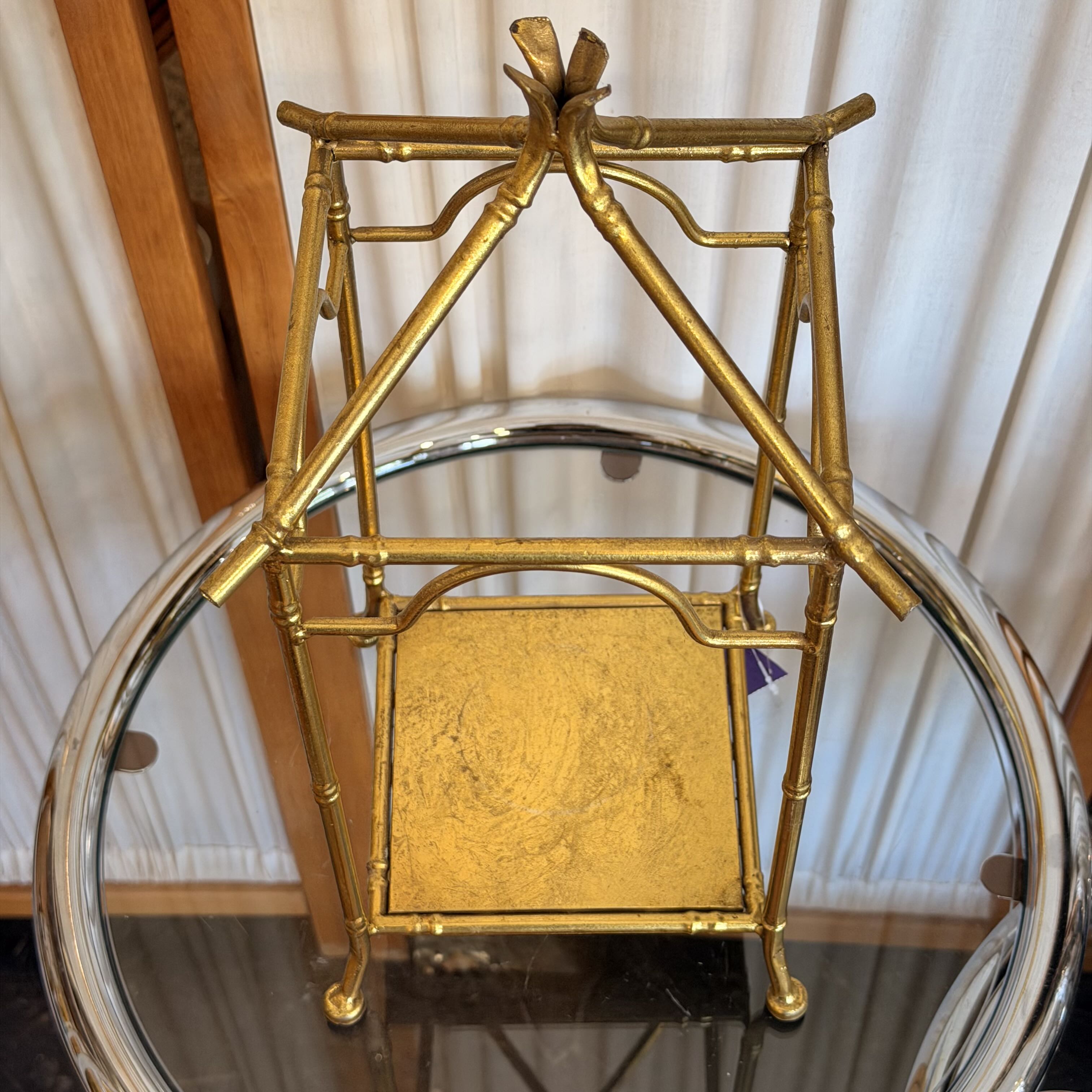 2000's Chinoiserie Gold Pagoda Candle Holder Large