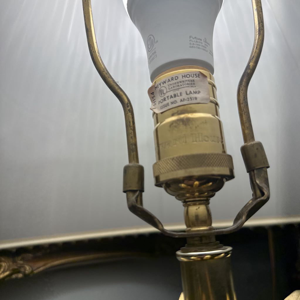 Mid Century Heyward House Brass Pineapple Lamp Set