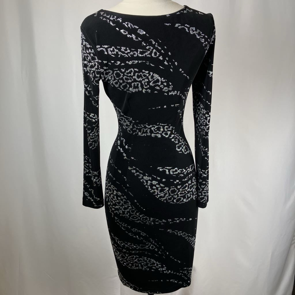 2000s Vintage Cache Black Silver Animal Print