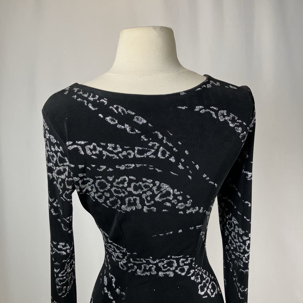 2000s Vintage Cache Black Silver Animal Print