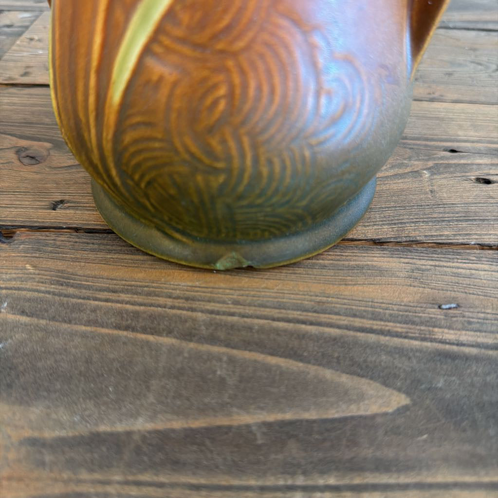 Vintage 1940s Roseville Zephyr Lily 138-10" Vase Art Deco Floral Motif 10.5 Tall