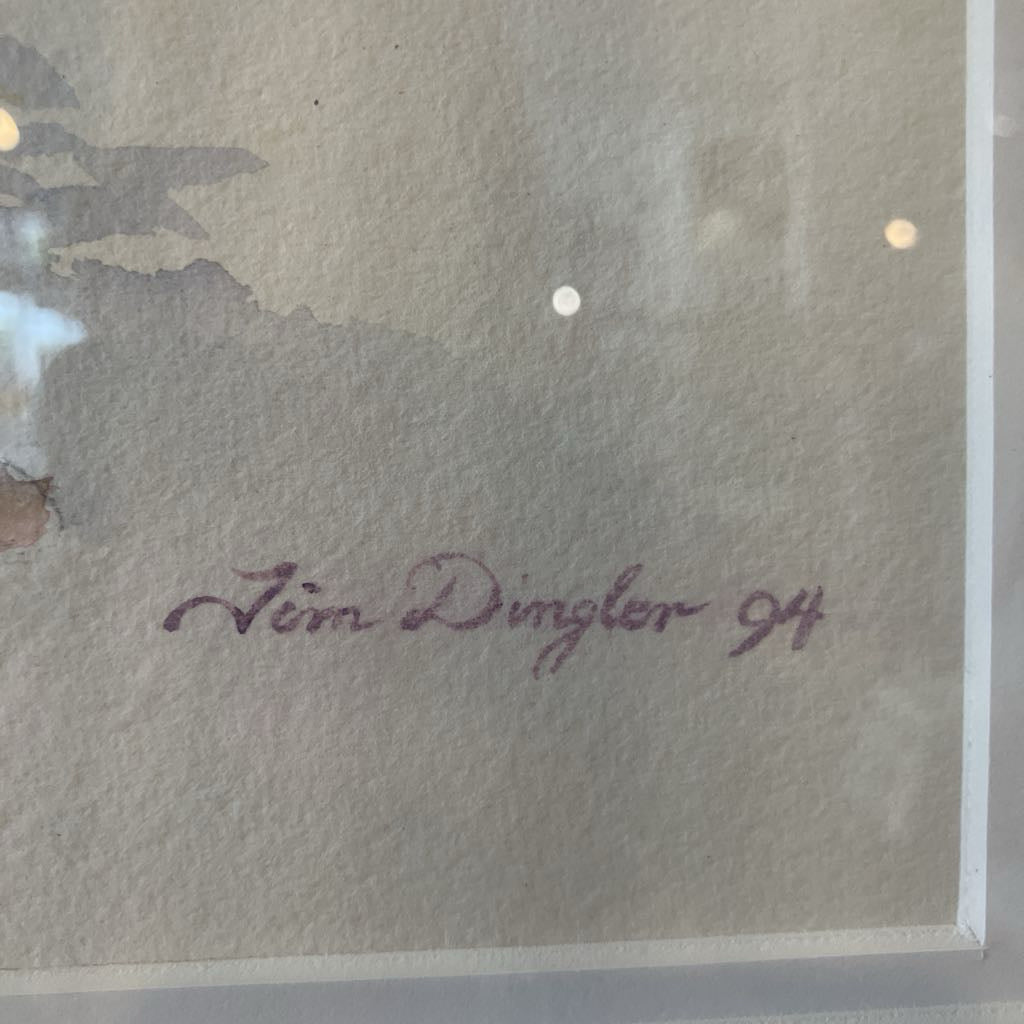 Signature on textured paper with 'Jim Dingler 94' written in purple ink.