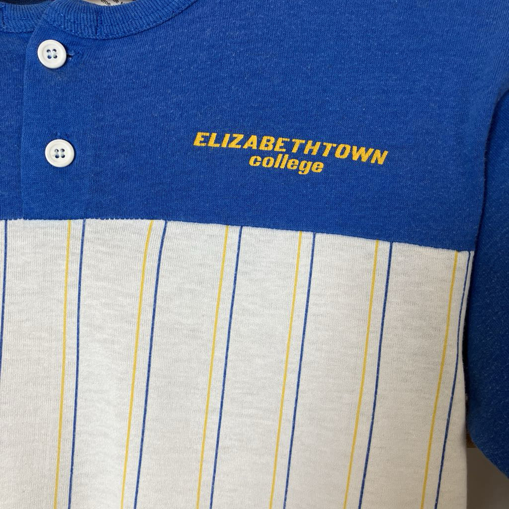 Blue and white striped shirt with 'Elizabethtown College' text on a blue background