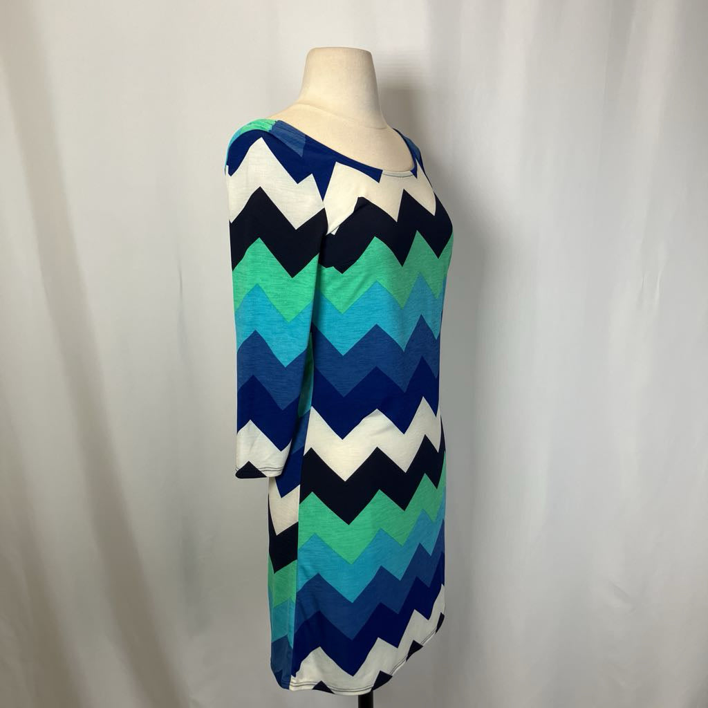 Y2K Chevron Dress w/ Back Zipper