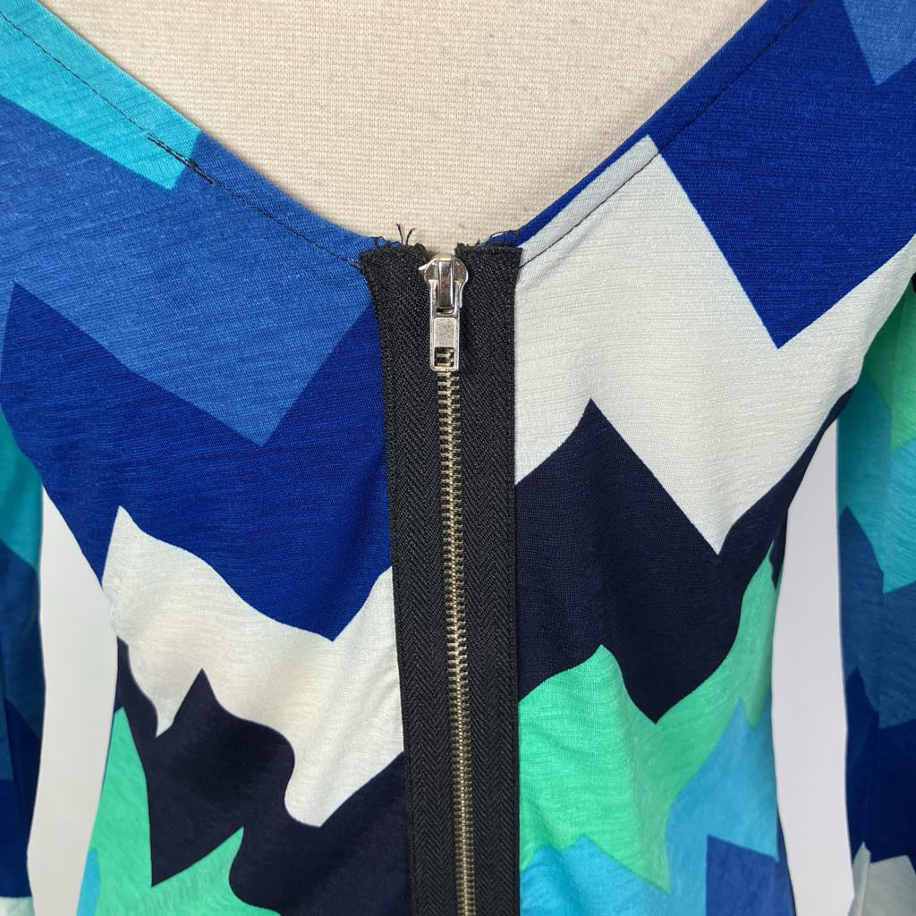 Y2K Chevron Dress w/ Back Zipper