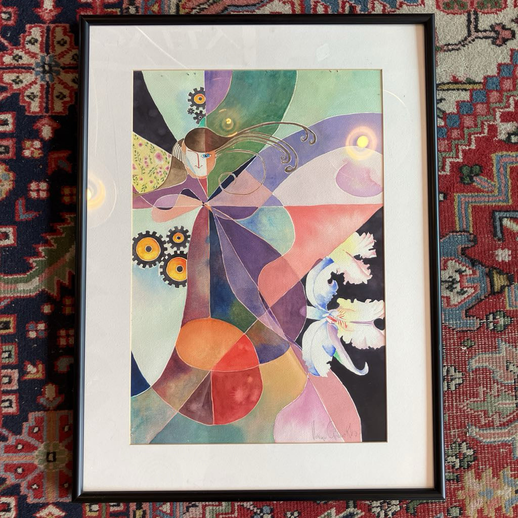 Vintage Signed Mixed Media Abstract Art