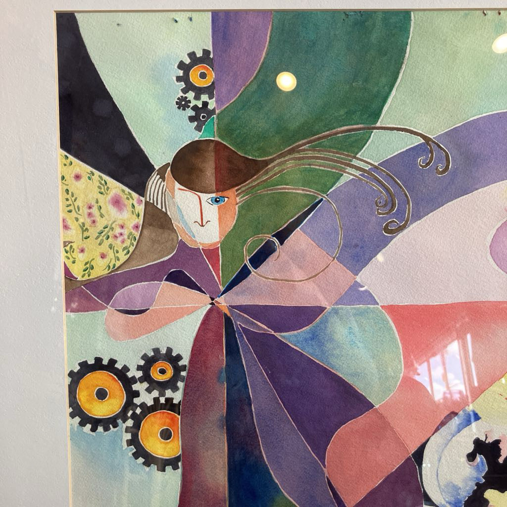 Vintage Signed Mixed Media Abstract Art
