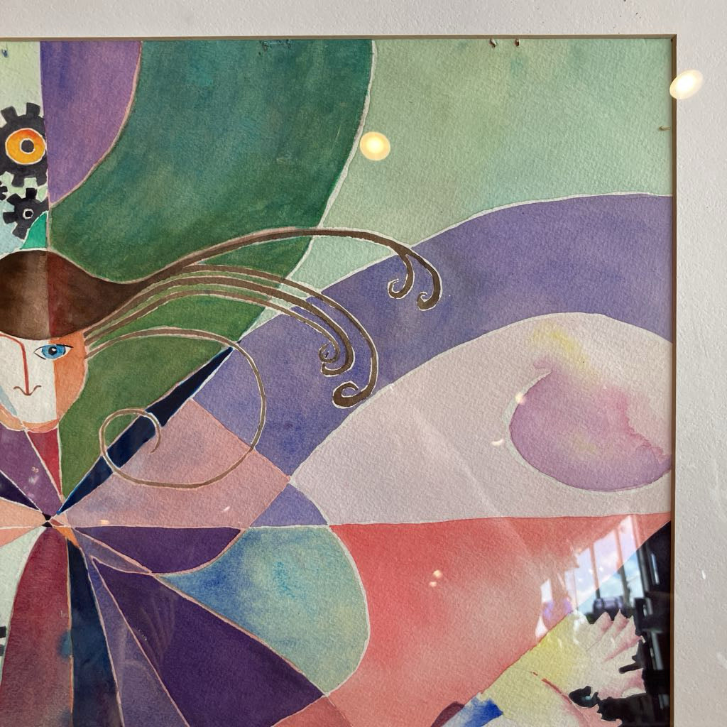 Vintage Signed Mixed Media Abstract Art