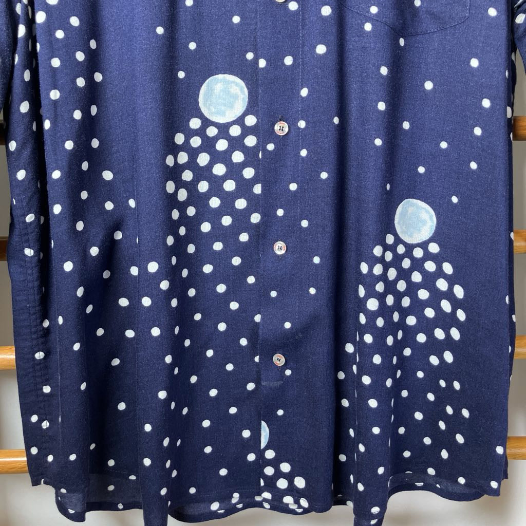 1990s Armani Jeans Blue Moon Long Sleeve Button Down Shirt