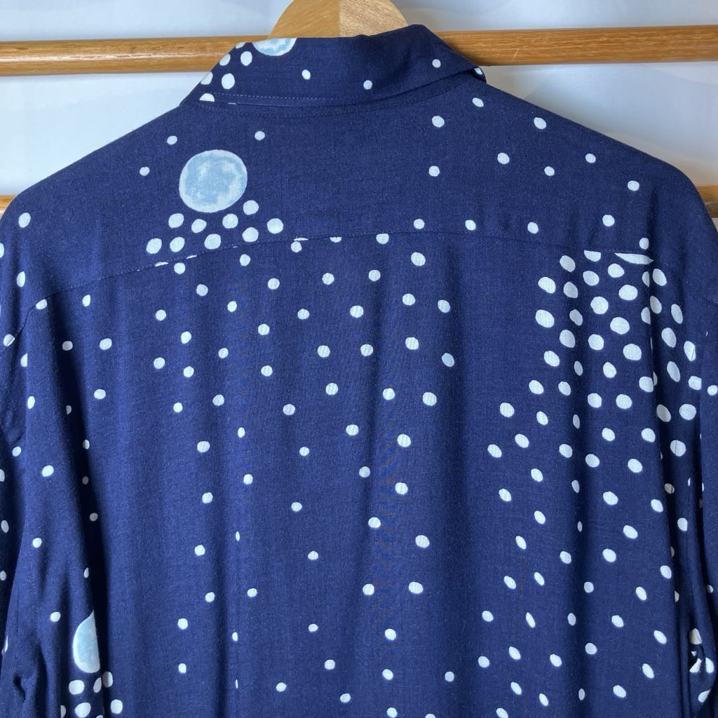 1990s Armani Jeans Blue Moon Long Sleeve Button Down Shirt