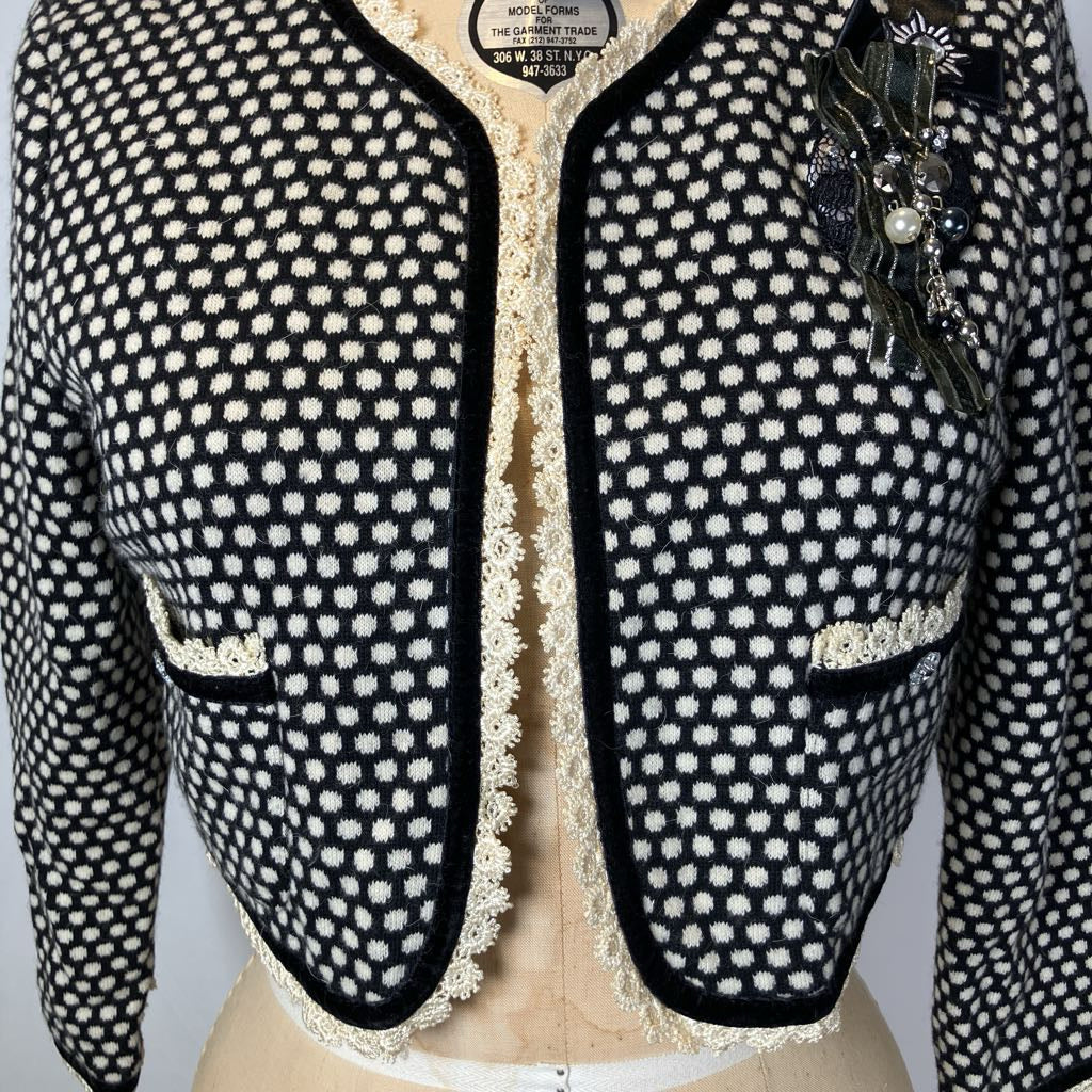 Polka Dot Crop Blazer Top