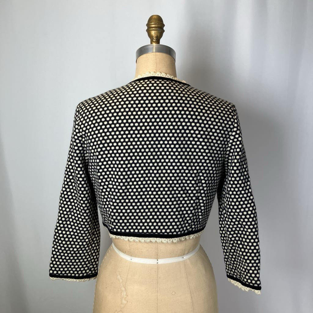 Polka Dot Crop Blazer Top