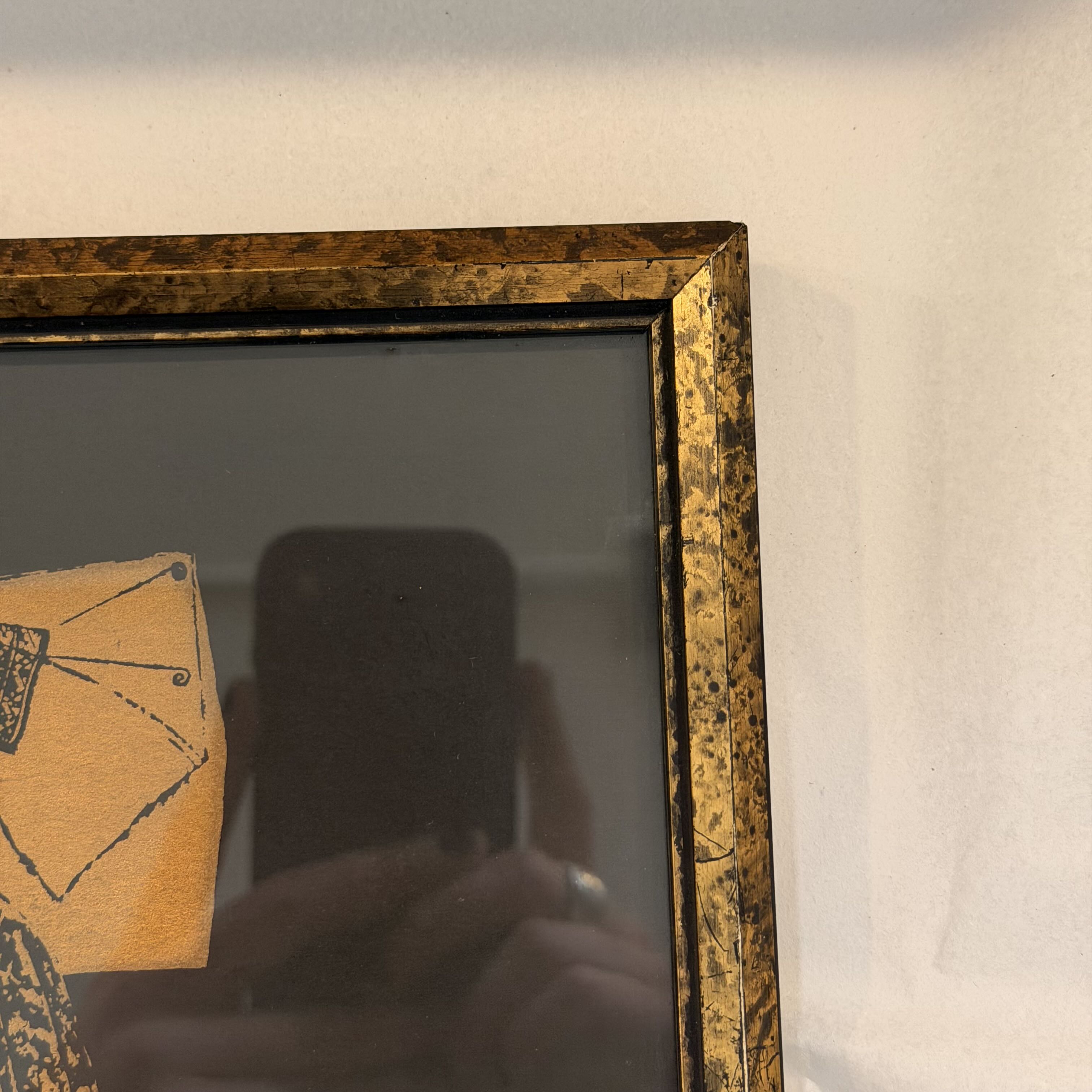 Vintage Framed Brass Rubbing Art