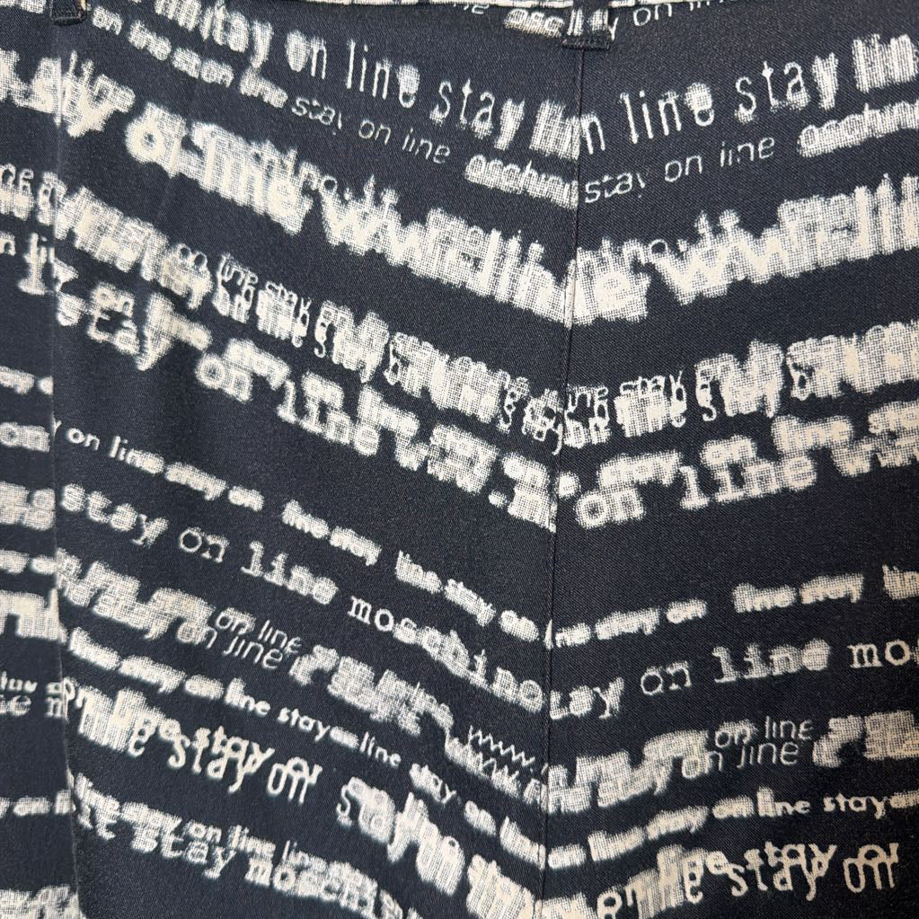 Text pattern on a black background with white text
