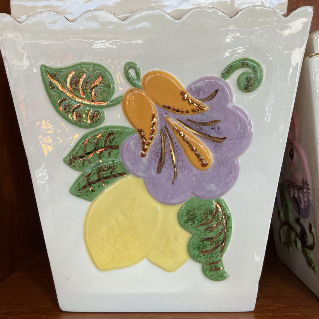 1960s Hand-Painted Ceramic Canister Set of Three