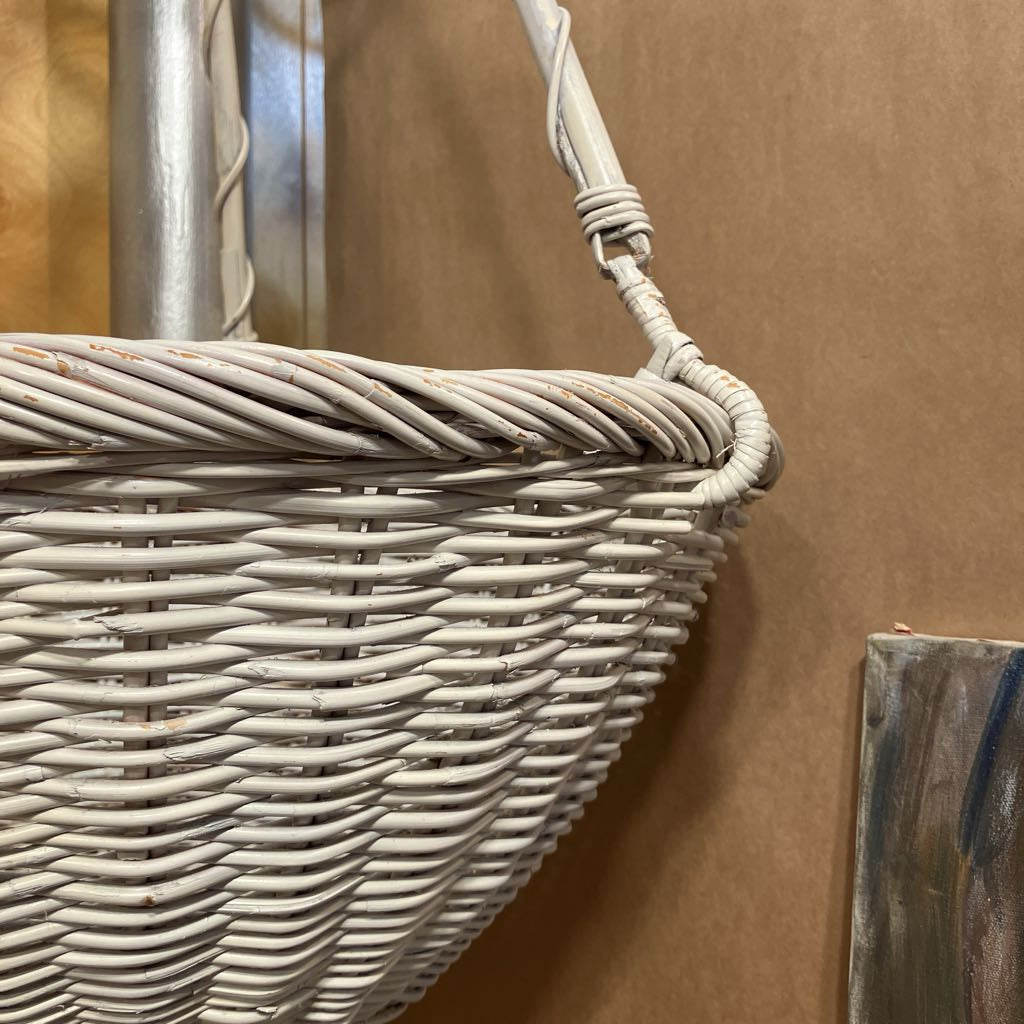 1970s Hanging Wicker Basket